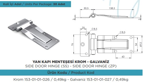 DONDURMA KASA YAN KAPI MENTESESI GALVENIZ